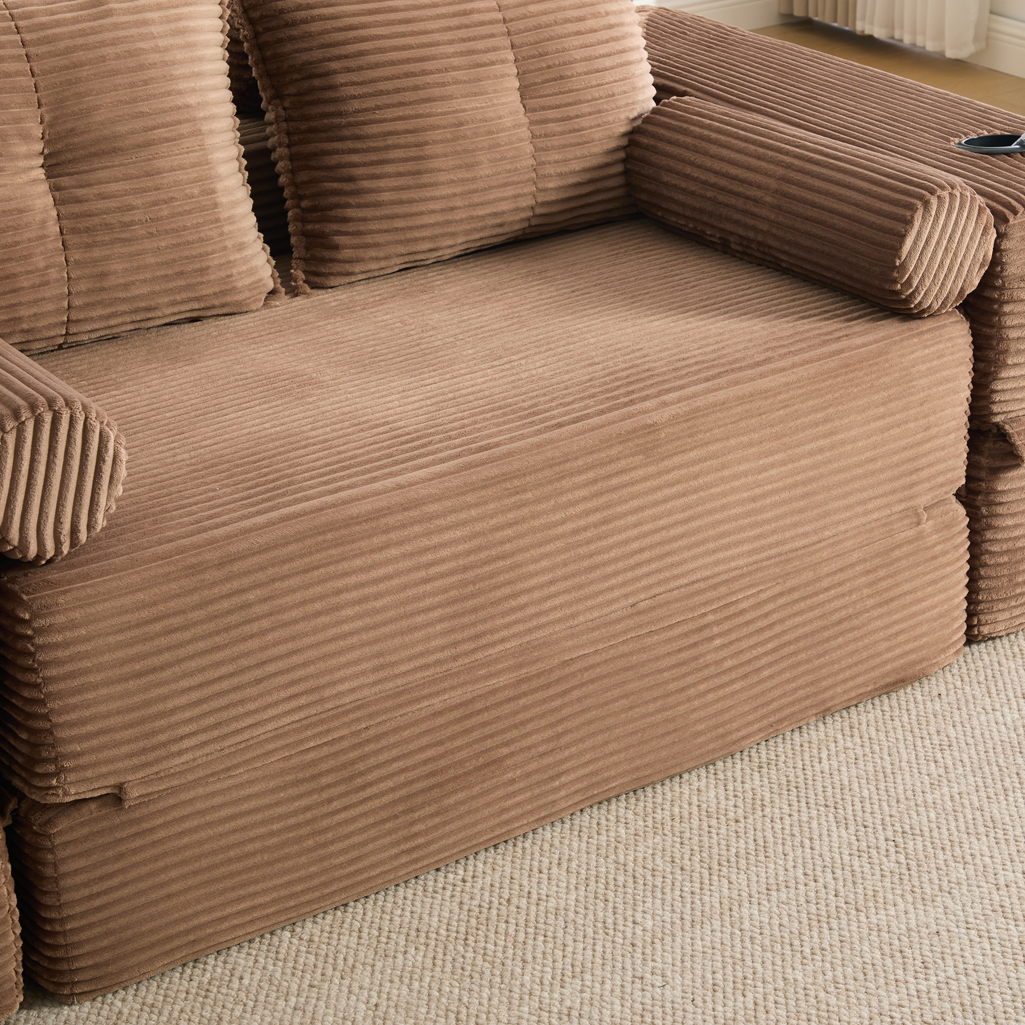 Velours côtelé doux et mousse densité 30