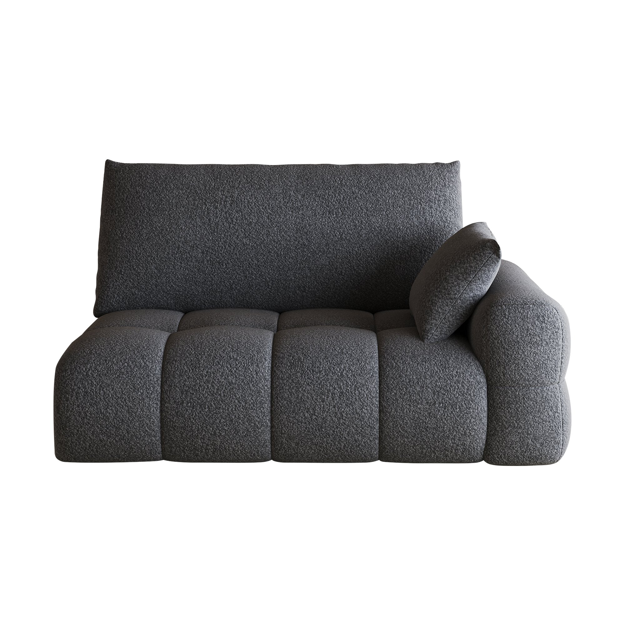 Canapé droit 2 places gris foncé sans montage, confort nuage tissu doux, idéal salon chambre, dimensions 130x105x86 cm