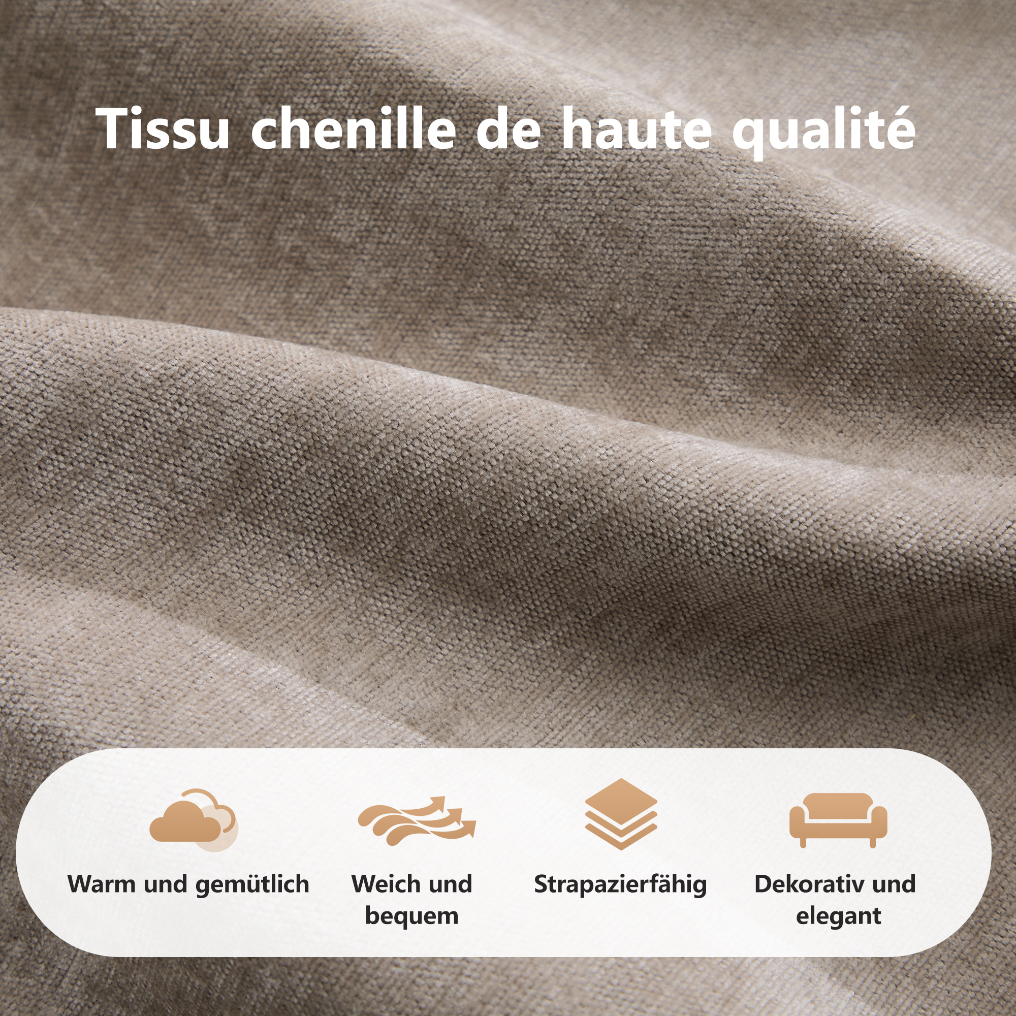 Tissu Chenille & Mousse Haute Densité