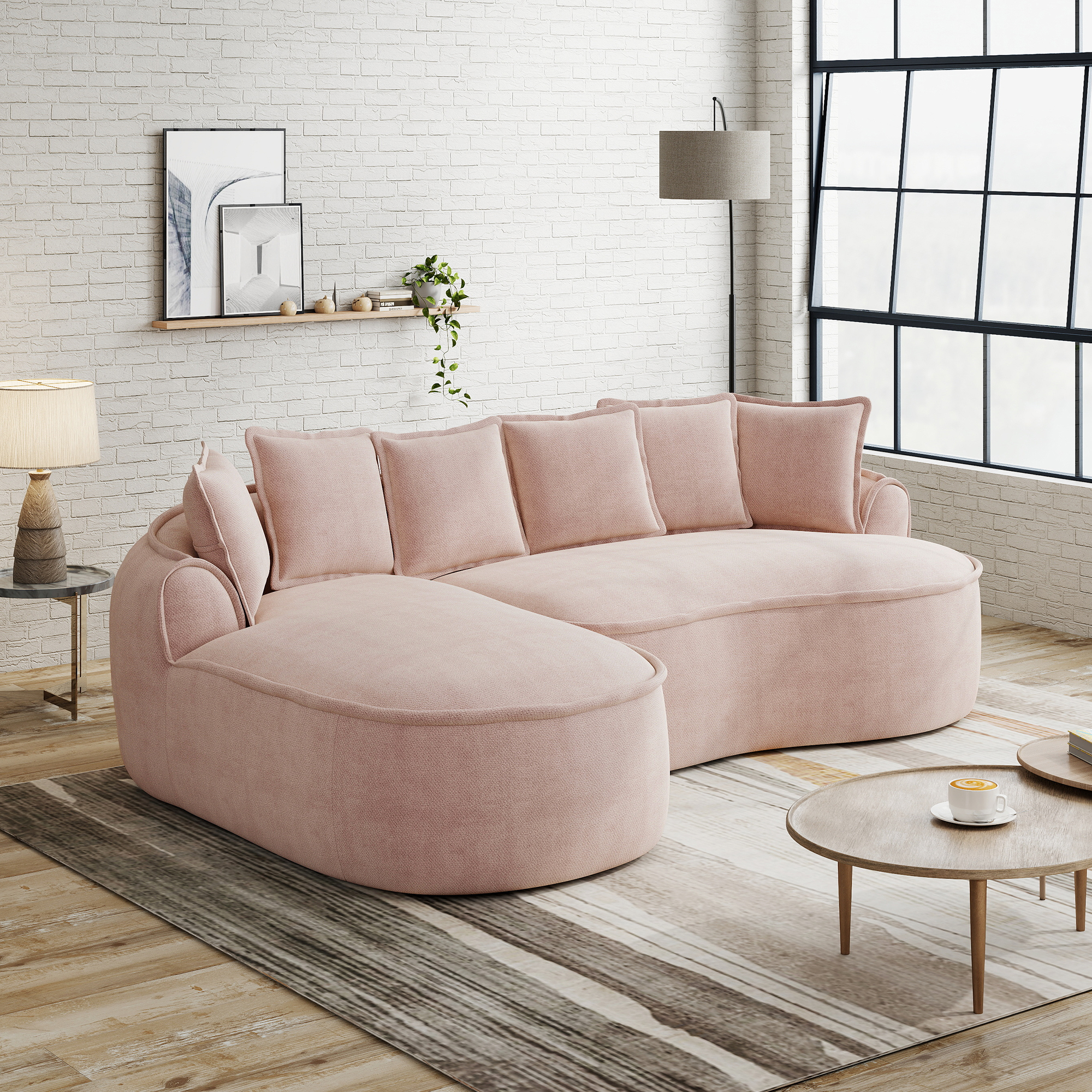 Méridienne Canapé Modulable avec Profondeur Extra Large et Accoudoirs Largos Tissu Chenille Confort Ergonomique