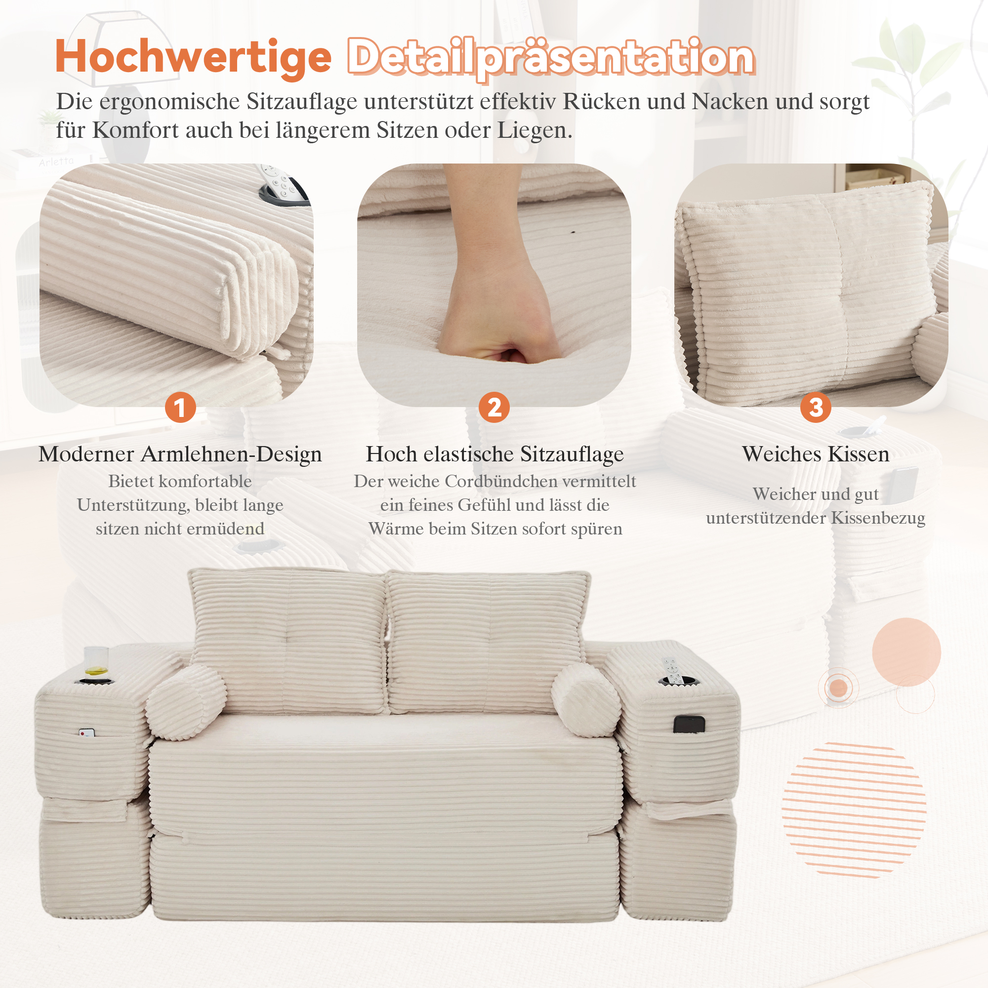 Assise mousse densité 30 et ressorts intégrés