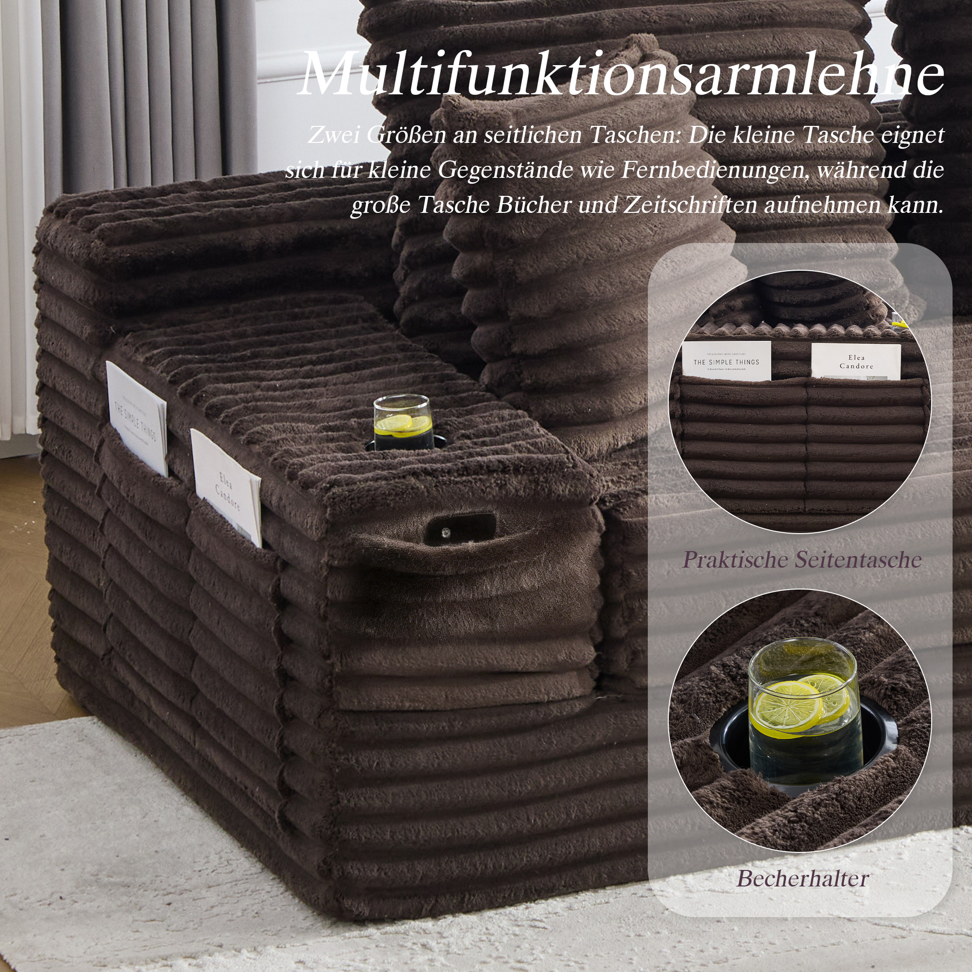 Rangements et porte-gobelets intégrés