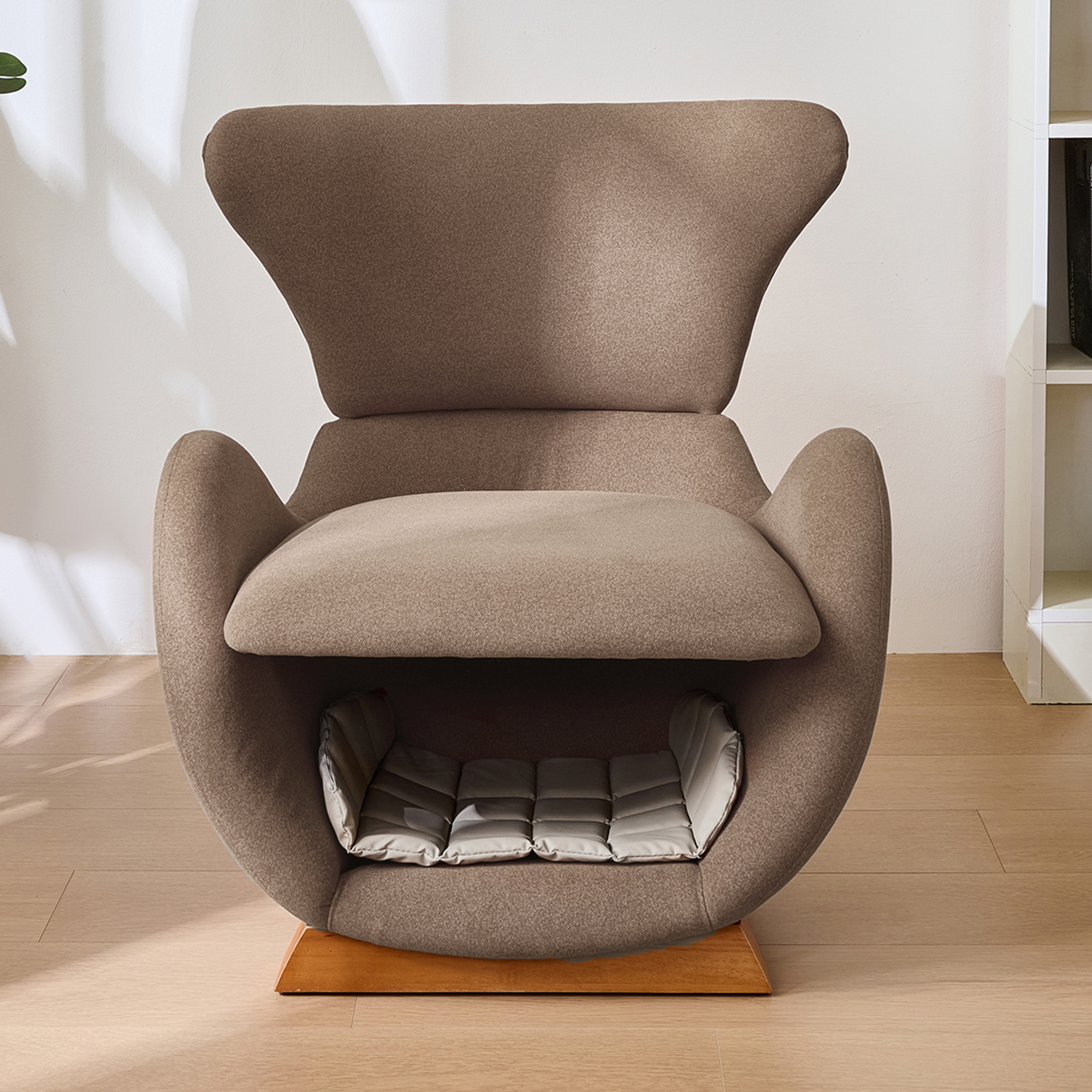Canapé 1 place 66x69x76 cm avec niche 33x47x23 cm, tissu anti-griffes marron