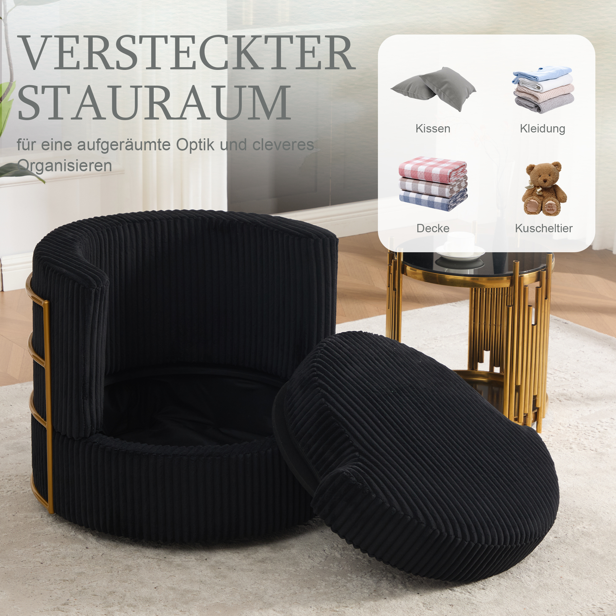 Rangement sous l'assise