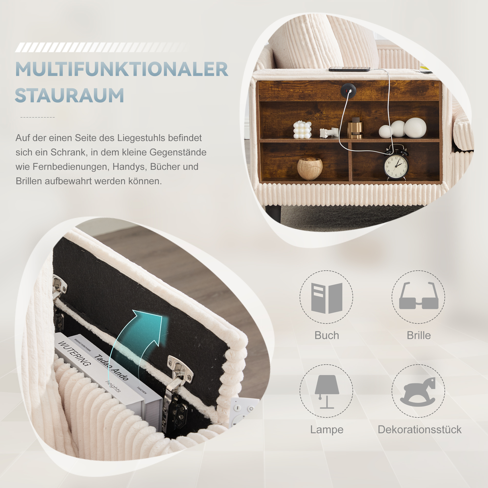 Rangement intégré et port USB