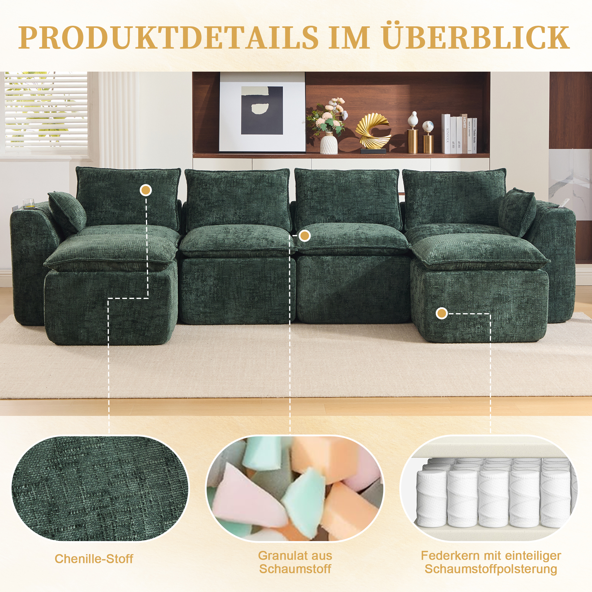 Mousse à trois couches et ressort intégré