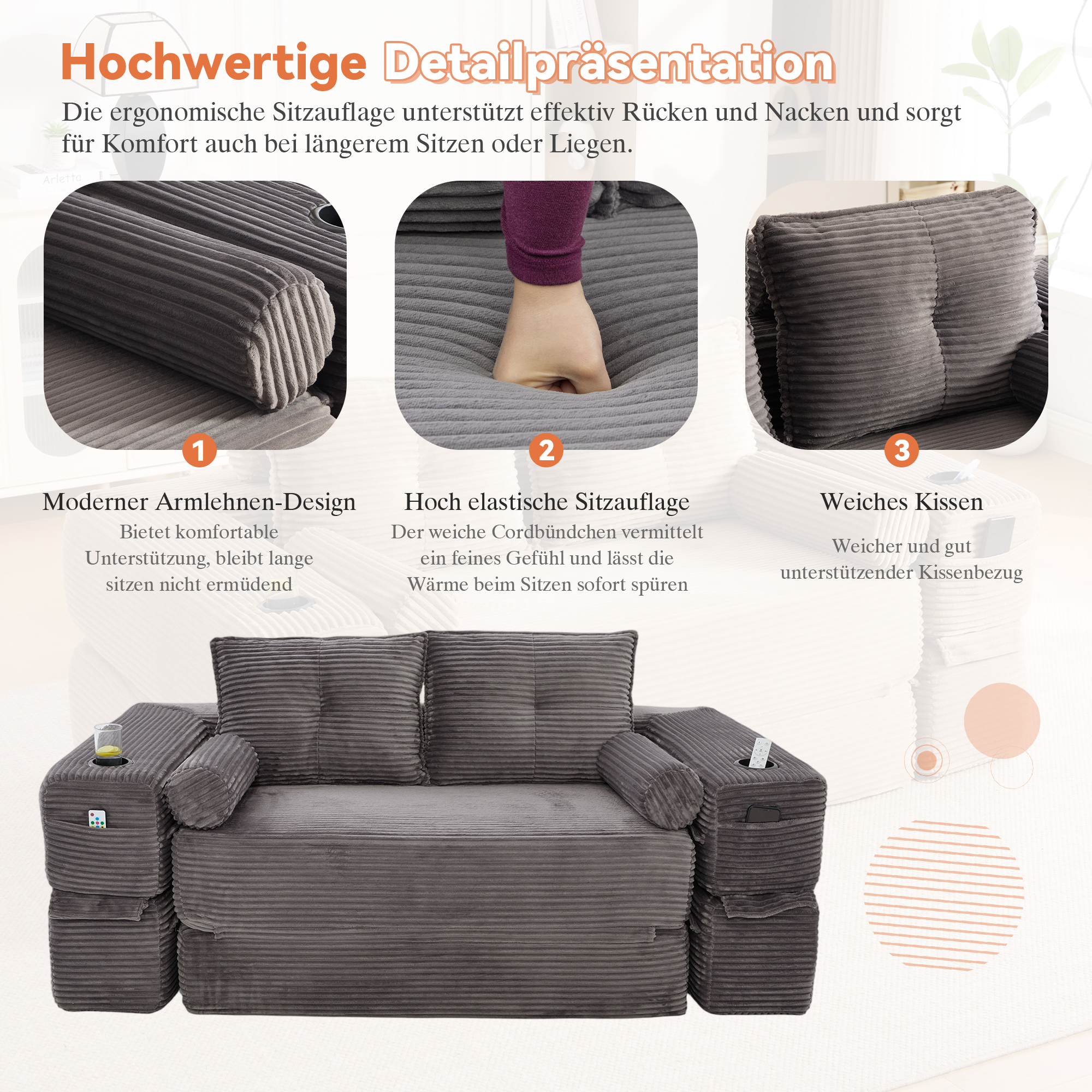 Assise en mousse haute densité et ressort intégré