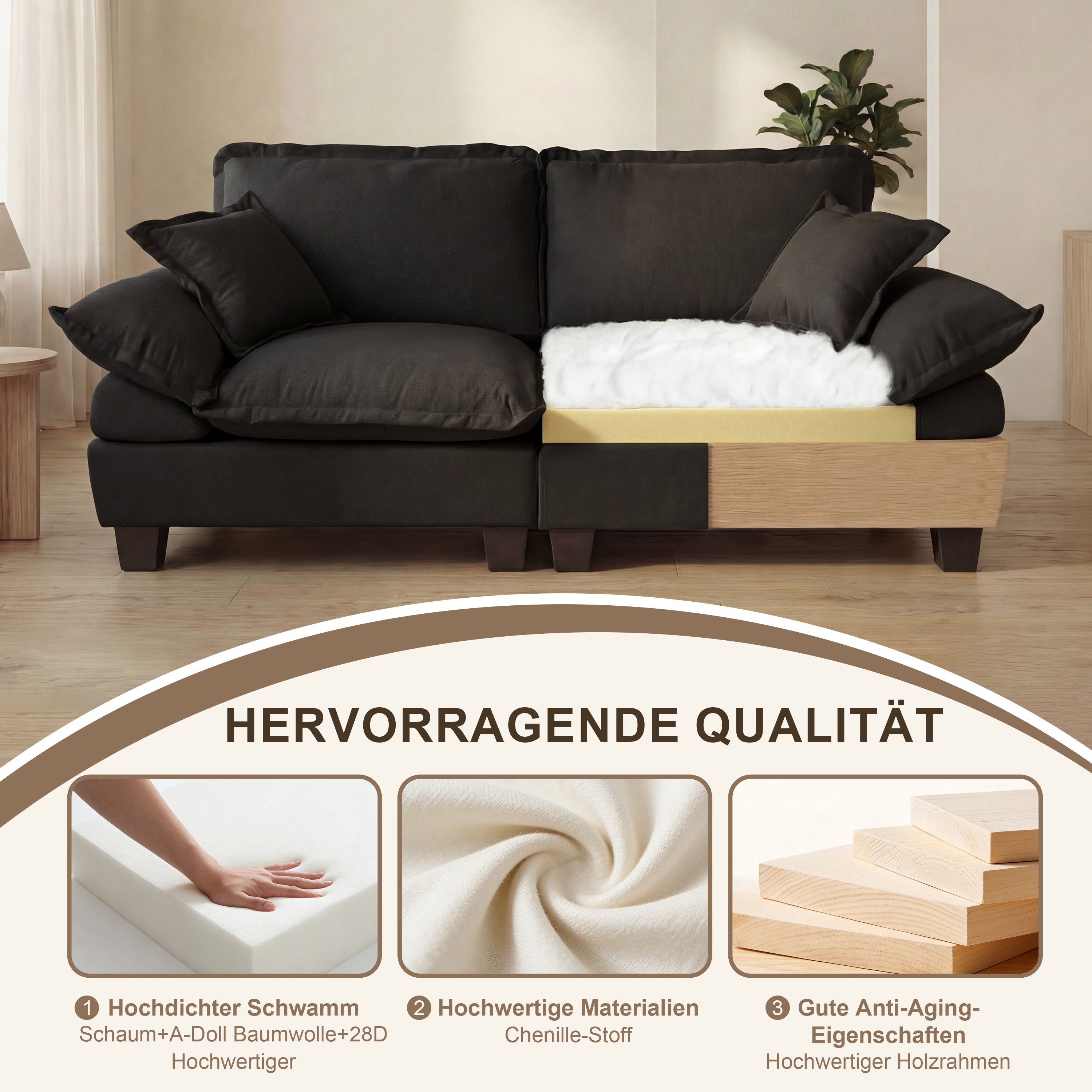 Structure Robuste & Tissu Chenille