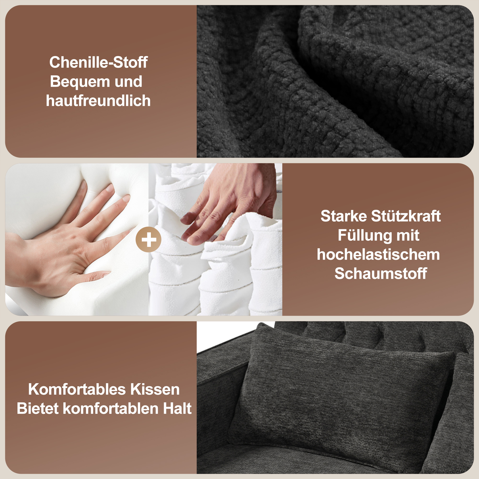 Tissu chenille et finitions soignées