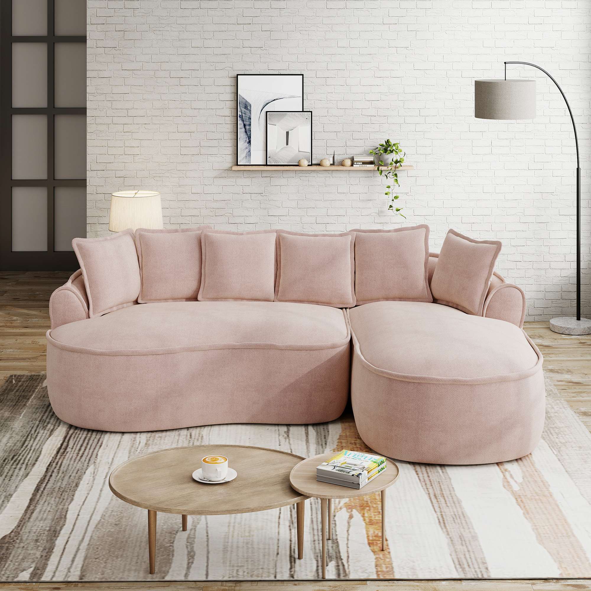 Méridienne Rose Profonde 122 cm Canapé Sans Cadre avec Coussins Inclus Design Ergonomique pour Salon Contemporain