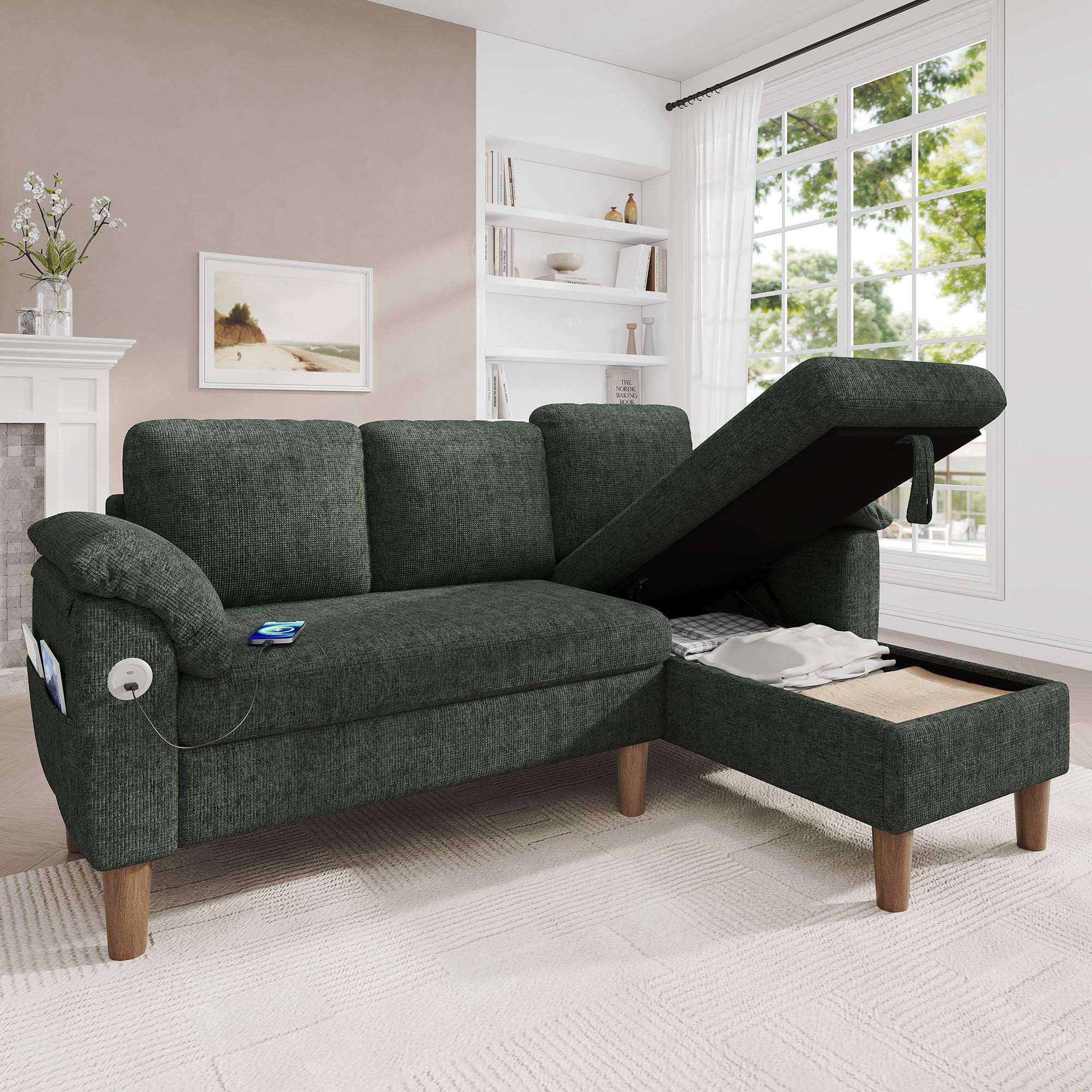 Chaise Longue Réversible et Rangement