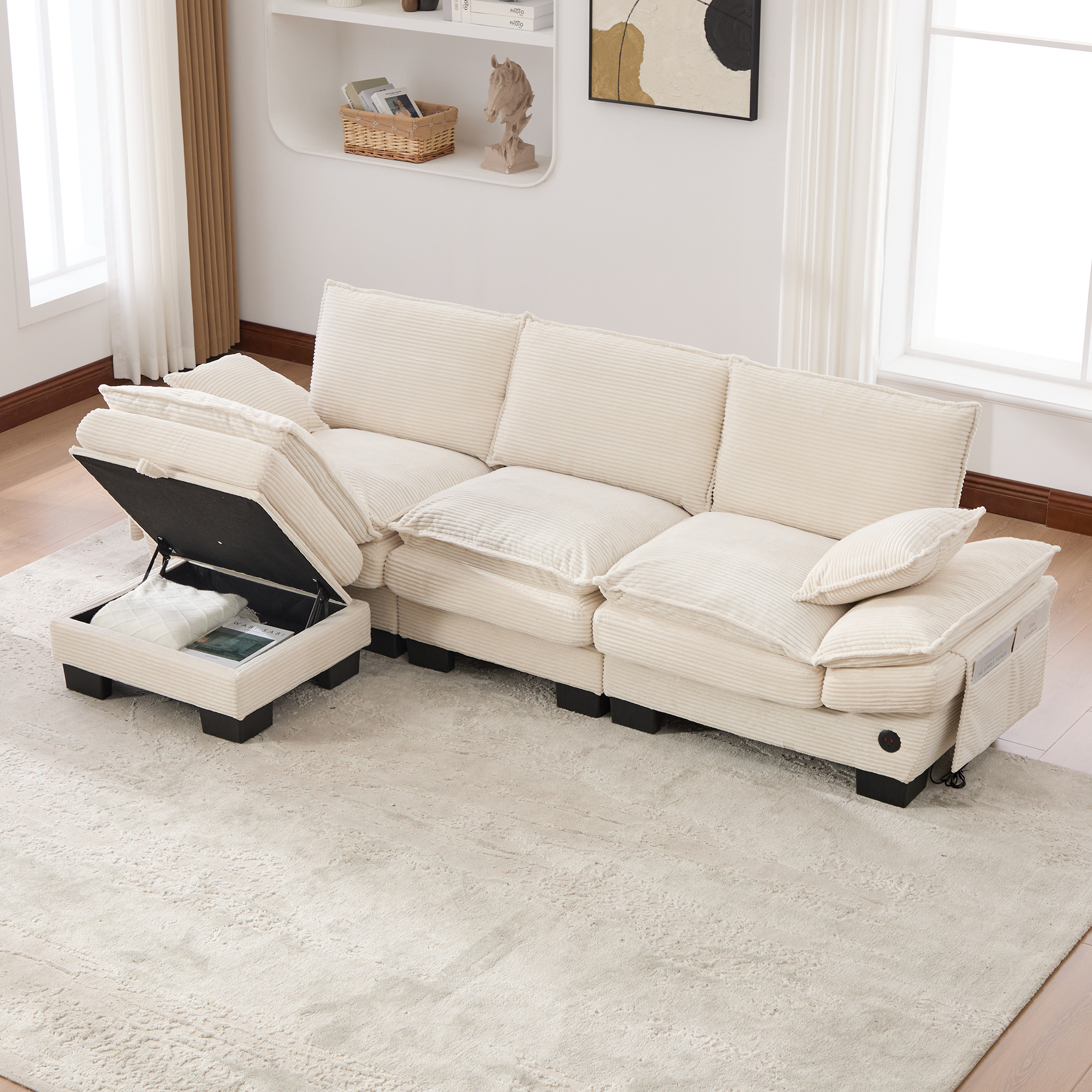 Un hocker avec rangement intégré