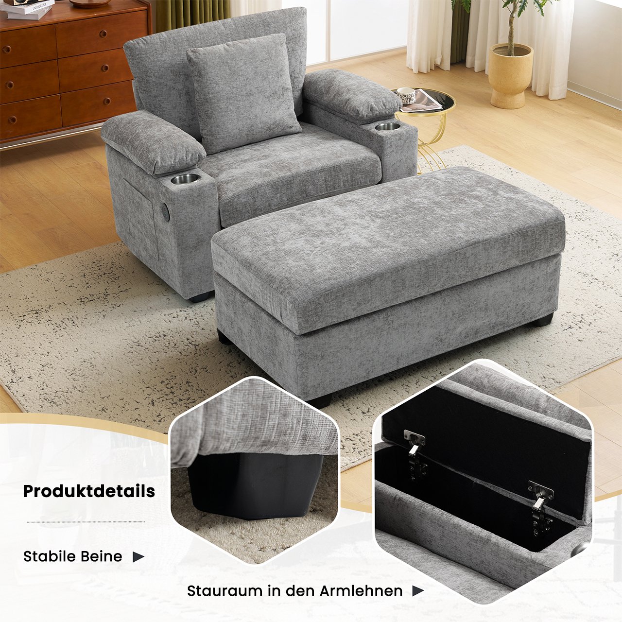 Accoudoirs avec rangement intelligent