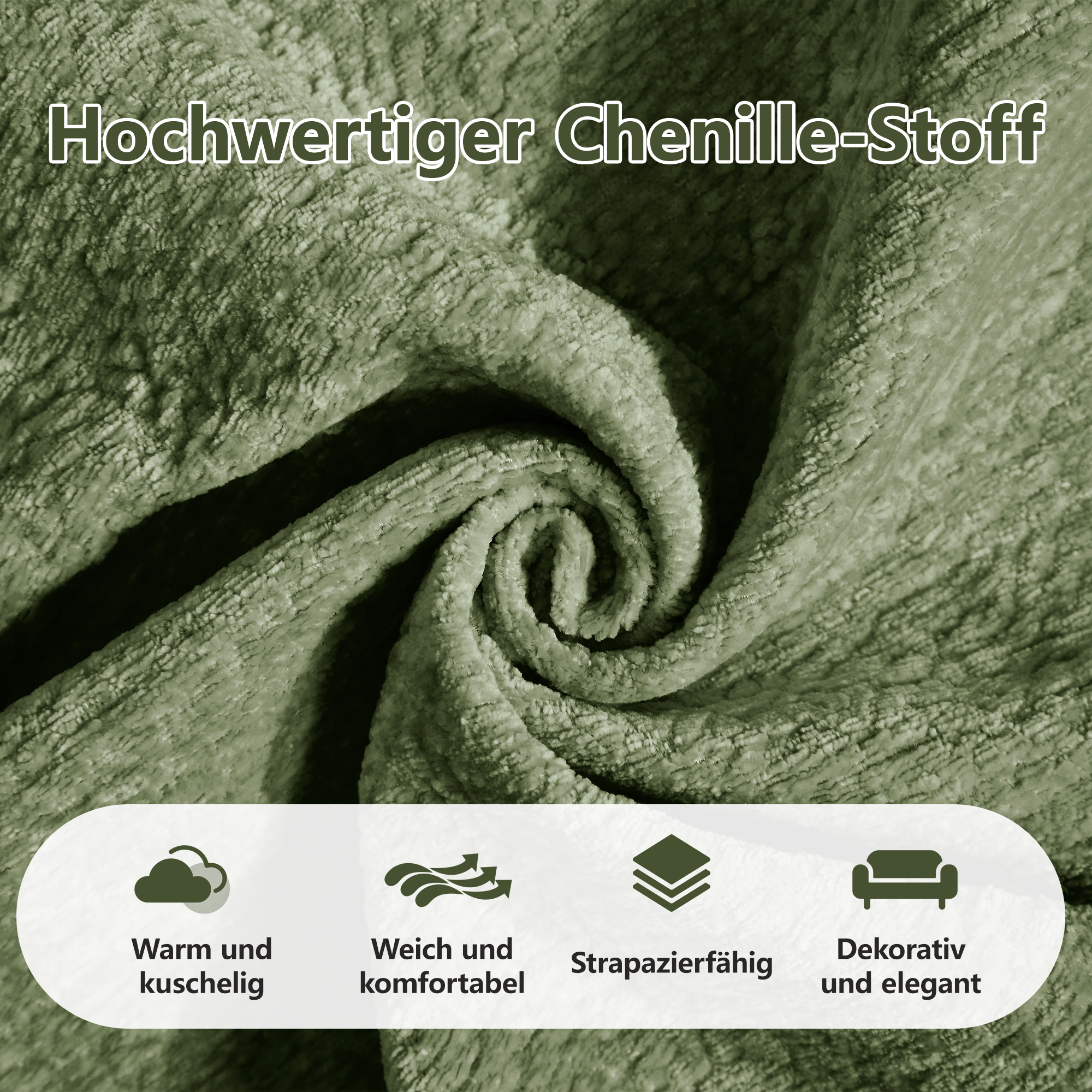 Tissu Chenille Doux et Durable