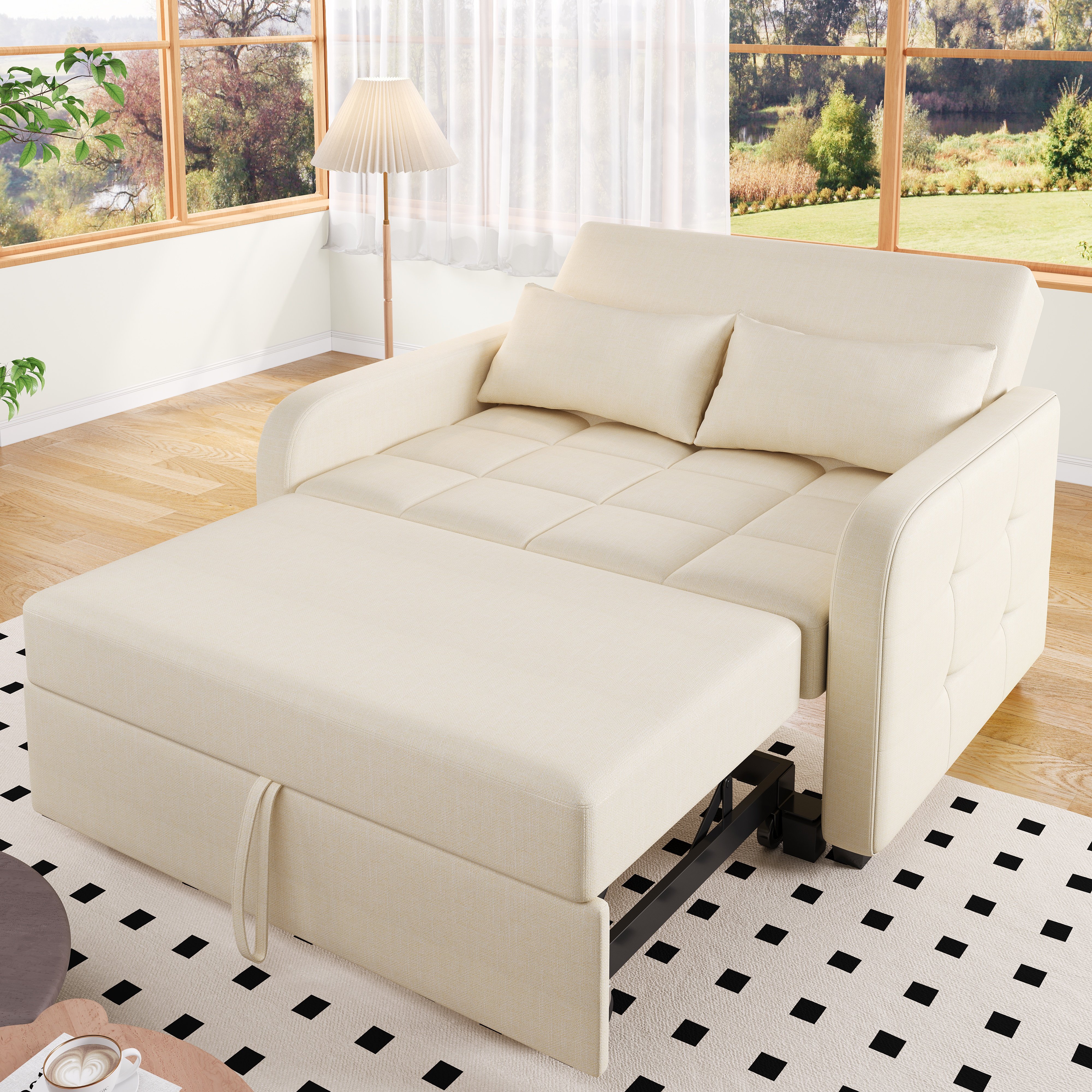 Canapé Convertible Dimensions 127x75x94cm Lit 180x127cm Capacité 130kg Design Droit Idéal Studio Appartement Petit Espace