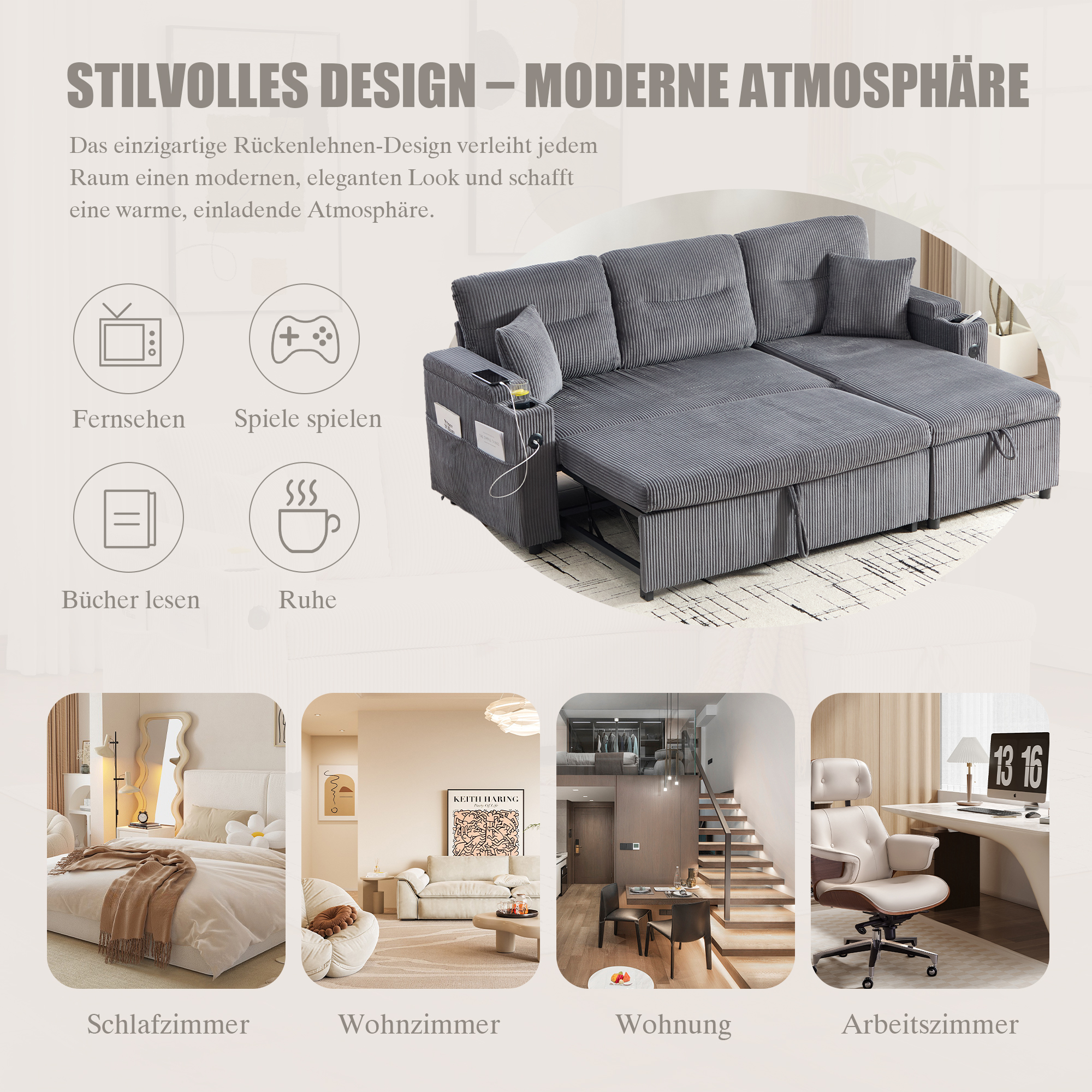 Lit coffre 3 places 212,5x136x86 cm avec sommier relevable, rangement et couchage d'appoint 2 personnes