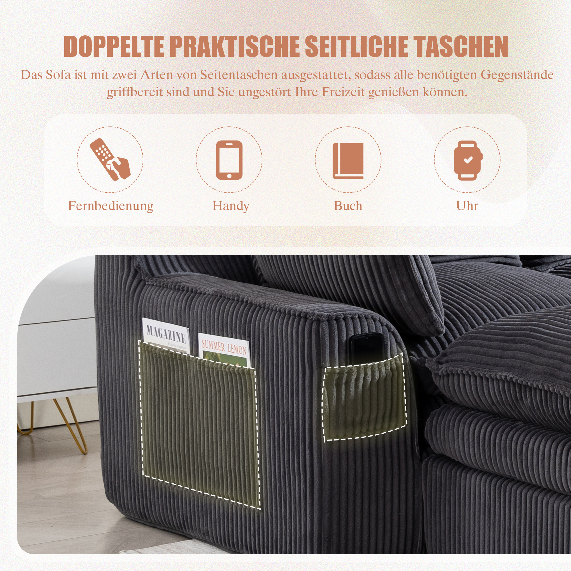 Poches latérales pratiques