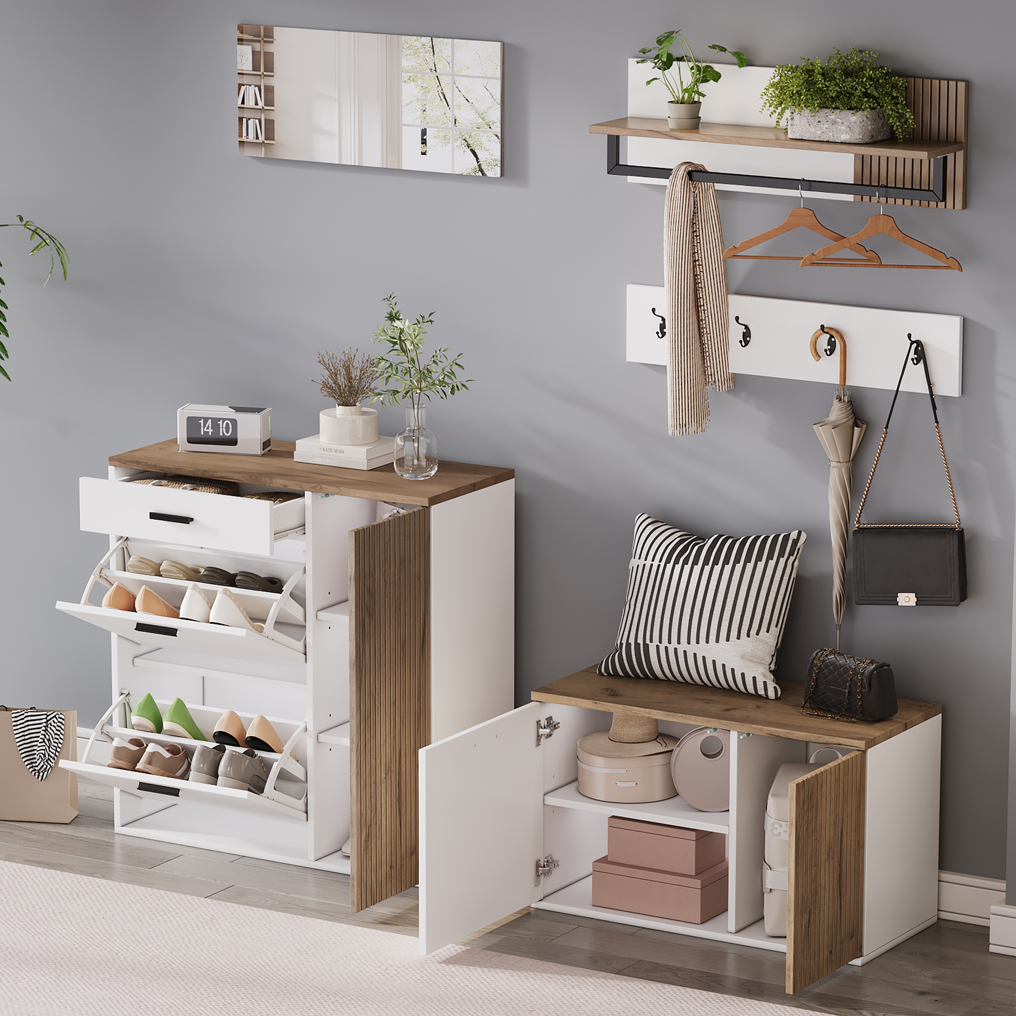 Rangement intelligent et banc